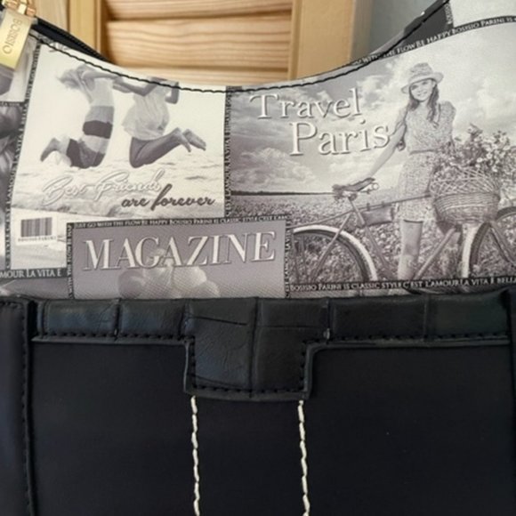 NWT Bosisio Parini Black Italy Design Shoulder/Crossbody Bag Purse Handbag - Picture 2 of 15